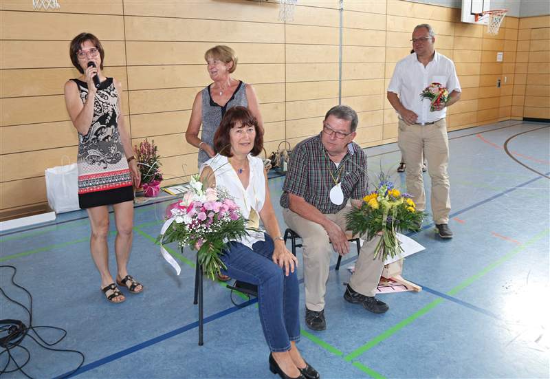 GMS Heideck Verabschiedung Pöllet Franz mit Schulleiterin Wirsing Maria Herrler Bürgermeister Beyer